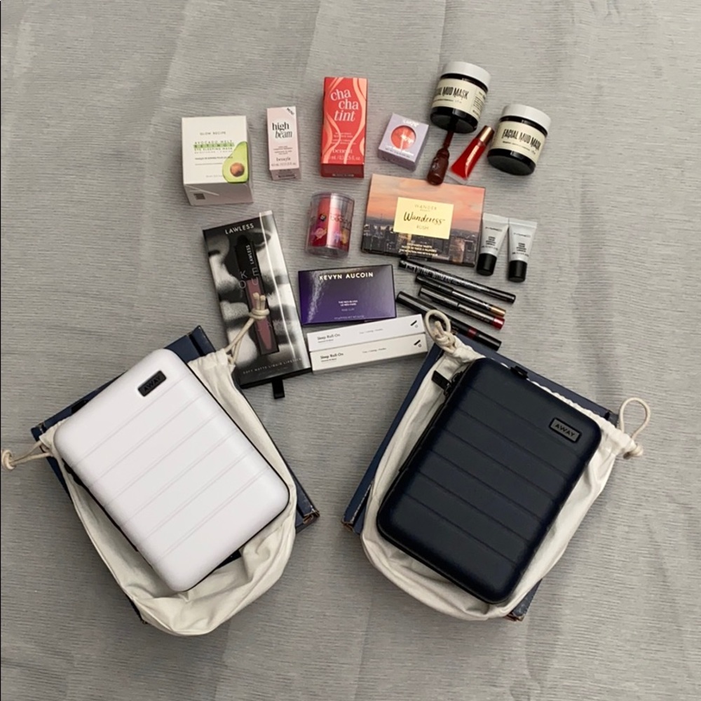 NWOT Away The Mini Suitcase travel + beauty bundle